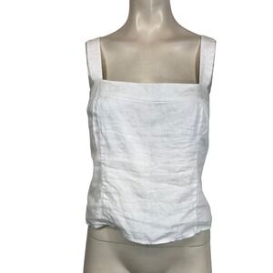 Quince White Linen Tank Top
